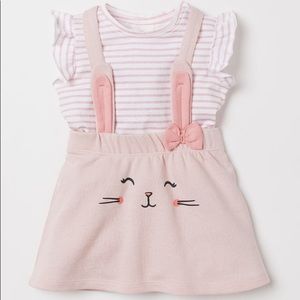 HM Pink Bunny Suspender Skirt